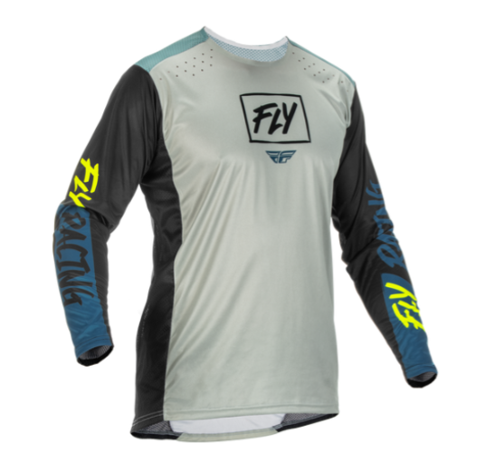 Джерси FLY RACING LITE (2022) серый/бирюзовый/желтый, L pitbikemarket.ru